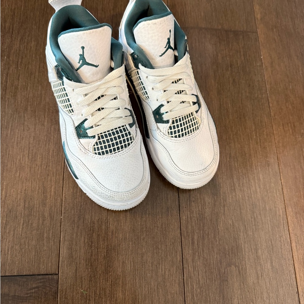 White and Teal Sneakers
